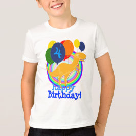 Cute Tecknad T-Rex Dinosaur Birthday Balloits Tee Shirt