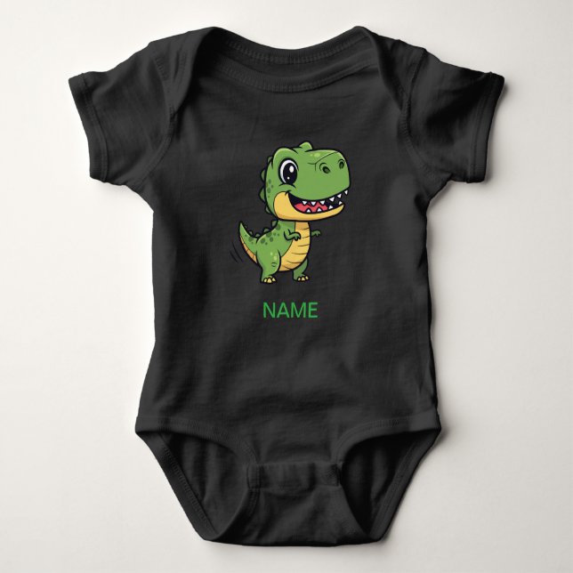 Cute Tecknad T-Rex Dinosaur Kids' T-Shirt (Framsida)
