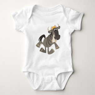 Cute Tecknad Tap Dancing Wildebeest Baby Tee