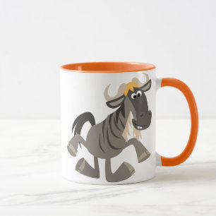 Cute Tecknad Tap Dancing Wildebeest Mugg