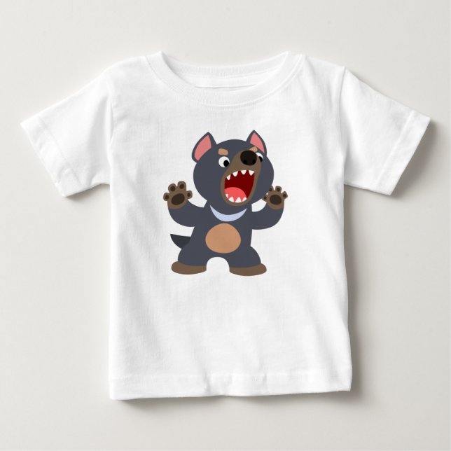 Cute Tecknad Tasmanian Djävulen Baby T-Shirt (Framsida)