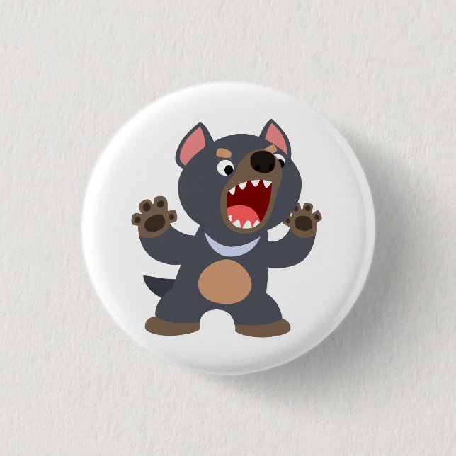 Cute Tecknad Tasmanian Djävulen Button Badge Knapp (Framsida)