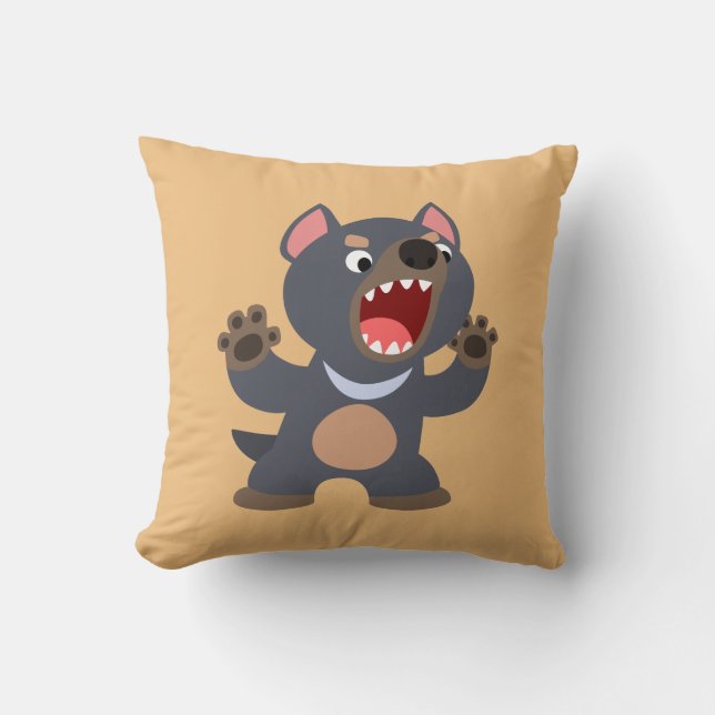 Cute Tecknad Tasmanian Djävulen Pillow Kudde (Framsida)