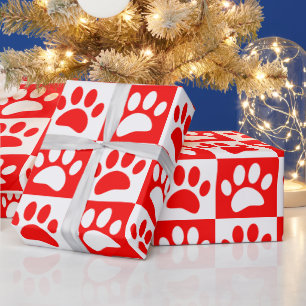 Cute Tecknad Tass avtryck Checkerboard Bright Färg Presentpapper