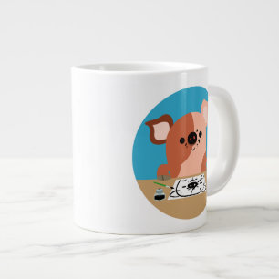 Cute Tecknad Teckning Gris Jumbo Mugg