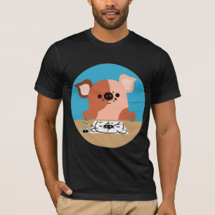 Cute Tecknad Teckning Piglet T-Shirt