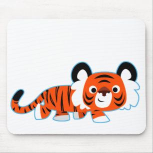 Cute Tecknad Tiger på Prowl Mousepad Musmatta