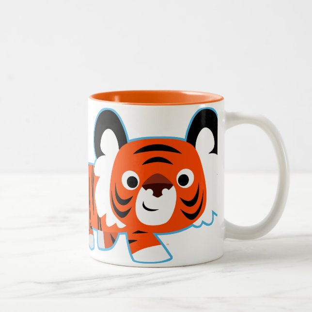 Cute Tecknad Tiger på Prowl Mugg (Höger)