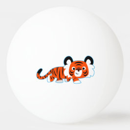 Cute Tecknad Tiger på Prowl Ping Pong Boll