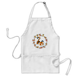 Cute Tecknad Tigers Mandala (Blue) Apron Förkläde