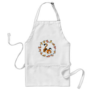 Cute Tecknad Tigers Mandala (Blue) Apron Förkläde