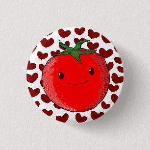 Cute Tecknad Tomato Älskare Knapp