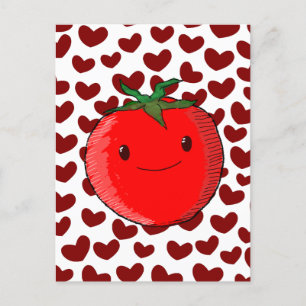 Cute Tecknad Tomato Älskare Vykort