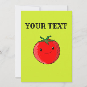Cute Tecknad Tomato Inbjudningar