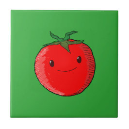 Cute Tecknad Tomato Kakelplatta