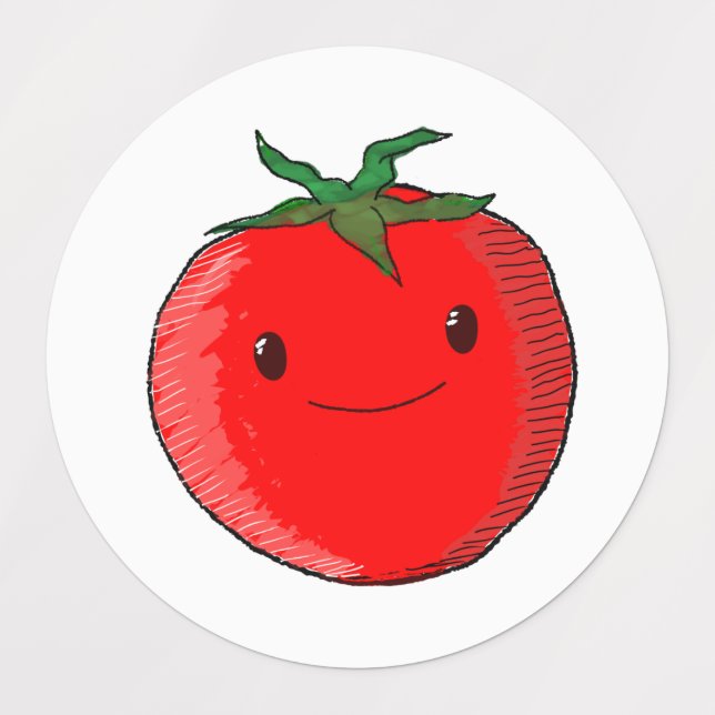 Cute Tecknad Tomato Klistermärke (Design 1)