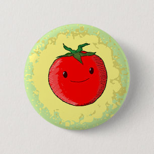 Cute Tecknad Tomato Knapp