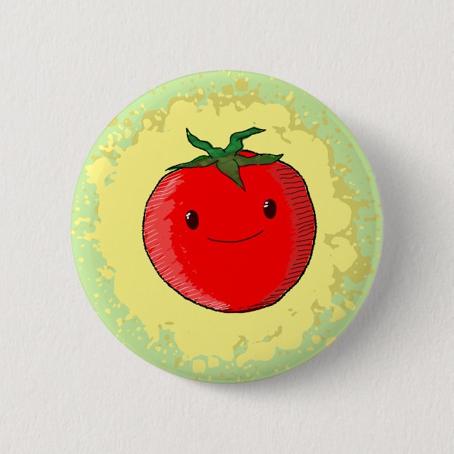 Cute Tecknad Tomato Knapp (Framsida)