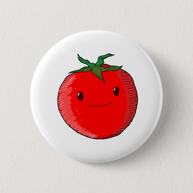 Cute Tecknad Tomato Knapp (Framsida)