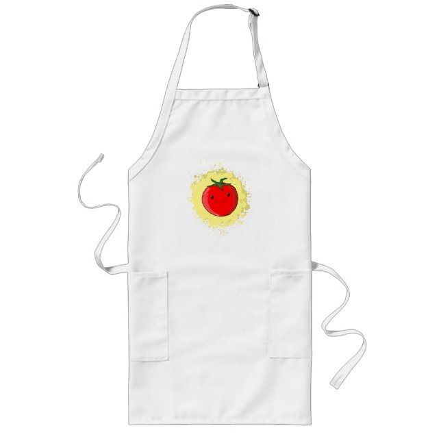 Cute Tecknad Tomato Långt Förkläde (Framsidan)