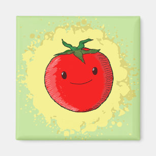 Cute Tecknad Tomato Magnet