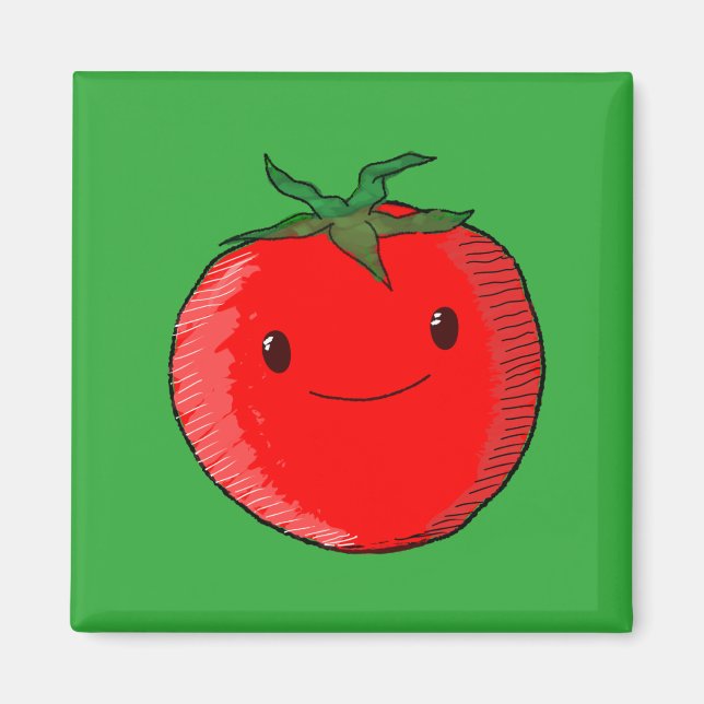 Cute Tecknad Tomato Magnet (Framsidan)