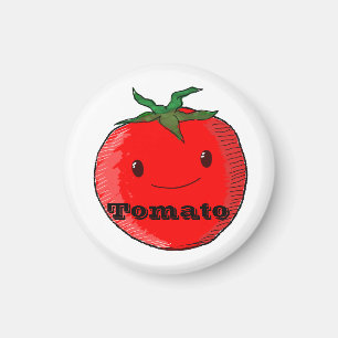 Cute Tecknad Tomato med text Magnet
