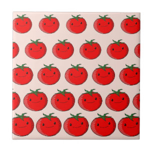 Cute Tecknad Tomato Mönster dekorativ individ Kakelplatta