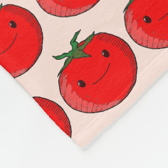 Cute Tecknad Tomato Mönster Fleecefilt (Hörn)