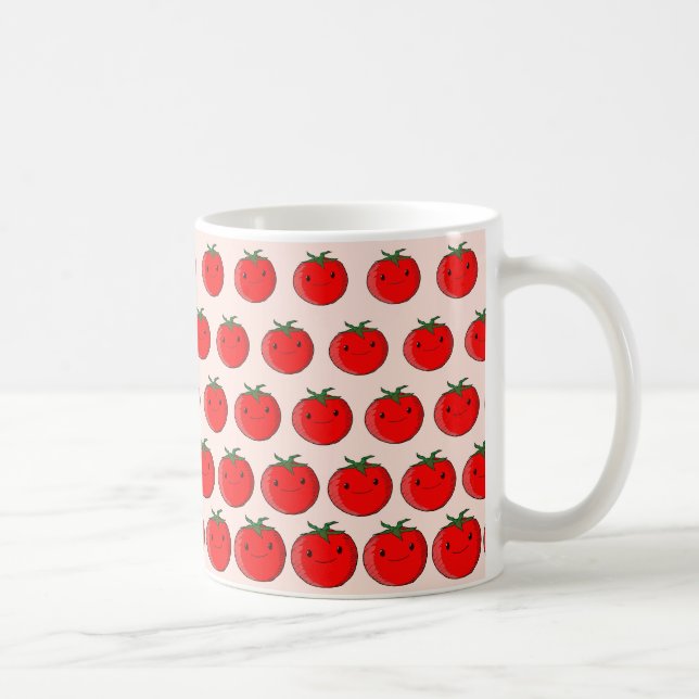 Cute Tecknad Tomato Mönster Kaffemugg (Höger)