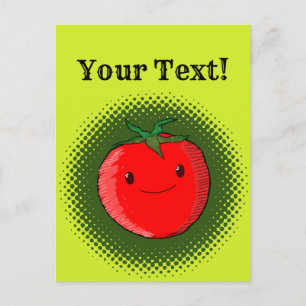 Cute Tecknad Tomato Teckning vykort