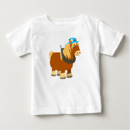 Cute Tecknad Trait Breton Horse Baby T-Shirt