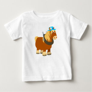 Cute Tecknad Trait Breton Horse Baby T-Shirt