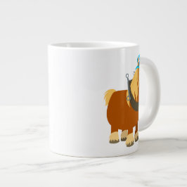 Cute Tecknad Trait Breton Horse Jumbo Mugg