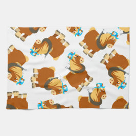 Cute Tecknad Trait Breton Horse Kitchen Towel Kökshandduk