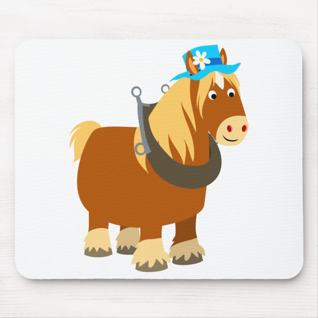 Cute Tecknad Trait Breton Horse Mousepad Musmatta (Framsidan)