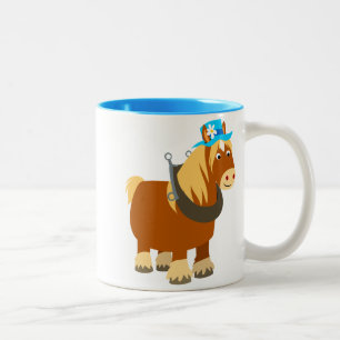 Cute Tecknad Trait Breton Horse Mugg
