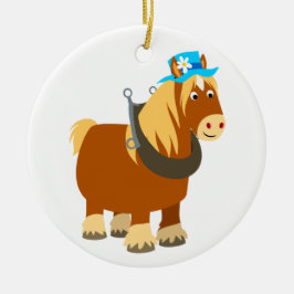 Cute Tecknad Trait Breton Horse Ornament