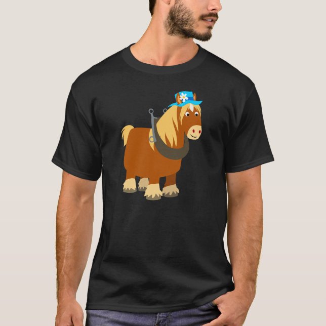 Cute Tecknad Trait Breton Horse T-Shirt (Framsida)