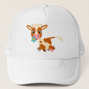 Cute Tecknad Trotting Cow Hat Truckerkeps