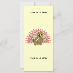 Cute Tecknad Turkey Damask Pattern