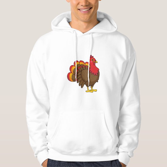Cute Tecknad Turkiet Hoodie (Framsida)