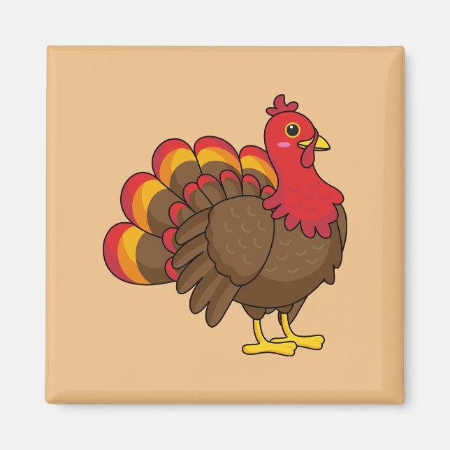 Cute Tecknad Turkiet Magnet (Framsidan)