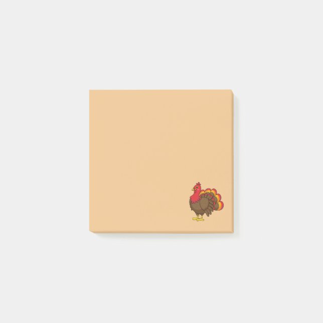 Cute Tecknad Turkiet Post-it Block (Framsida)