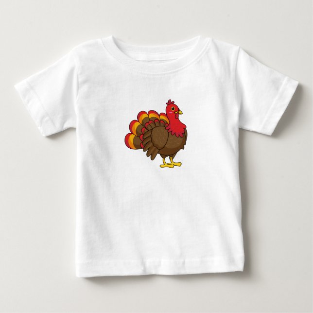 Cute Tecknad Turkiet T Shirt (Framsida)