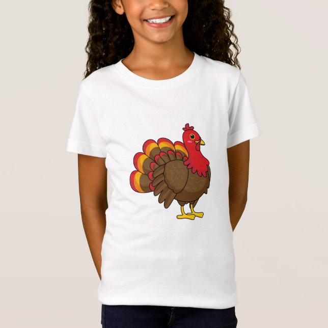 Cute Tecknad Turkiet T Shirt (Framsida)