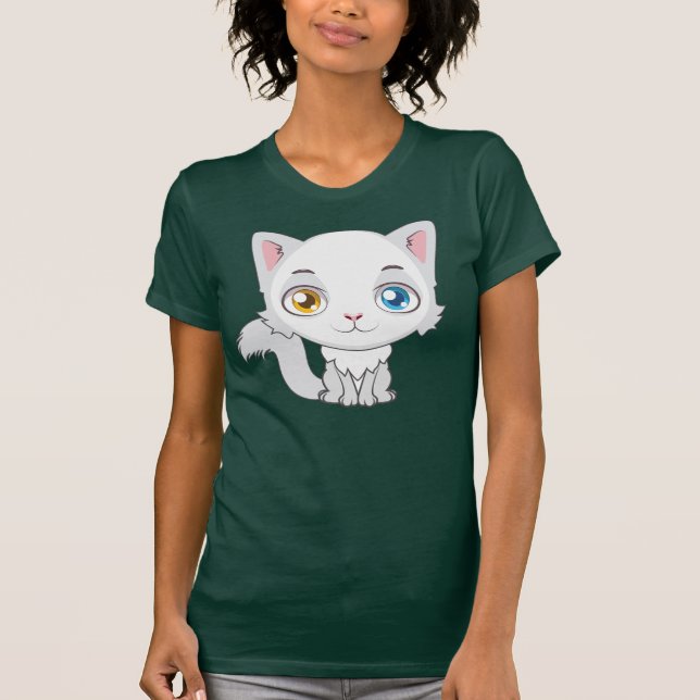 Cute Tecknad Turkisk angora T Shirt (Framsida)