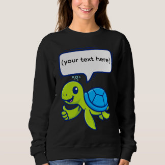 Cute Tecknad Turtle med Tal Bubble T Shirt