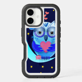 Cute tecknad uggla i kärlek fodral