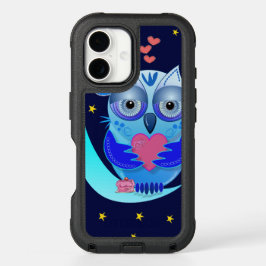 Cute tecknad uggla i kärlek fodral